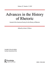 Cover image for Journal for the History of Rhetoric, Volume 22, Issue 3, 2019