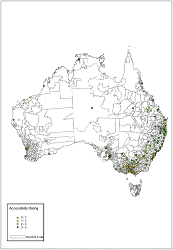 Figure 3. The Accessibility of Phase 2 Cardiac Rehabilitation Programs in Australia.