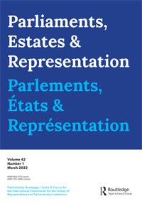 Cover image for Parliaments, Estates and Representation, Volume 42, Issue 1, 2022