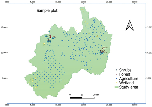 Figure 2. Geographic distribution of sample plots in the study area.