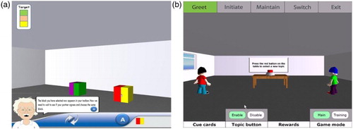 Figure 2. Screen shots from COSPATIAL's Block Challenge (left) and Talk2U (right).