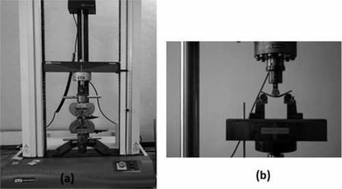 Figure 3. UTM (Instron Make 3369): (a) tensile; (b) flexural.