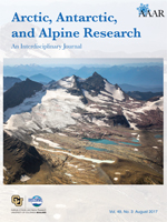 Cover image for Arctic, Antarctic, and Alpine Research, Volume 49, Issue 3, 2017