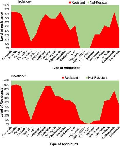 Figure 3 Level of antibiotics resistance and sensitivity among patients undergoing hemodialysis.