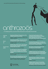 Cover image for Anthrozoös, Volume 29, Issue 3, 2016