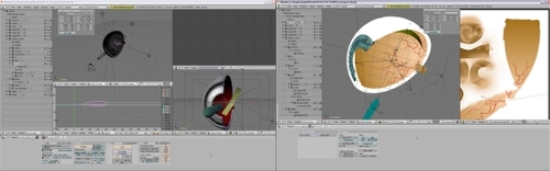 Figure 2 Virtual eye model building in Blender (open source software).