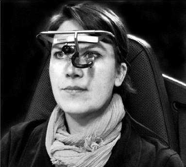 Fig. 1. Participant wearing the Dikablis eye tracker.
