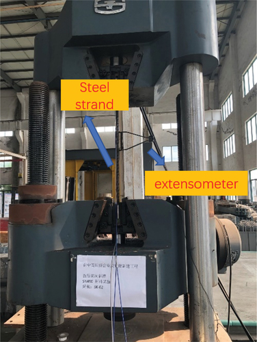 Figure 10. Test of mechanical properties of steel strand.