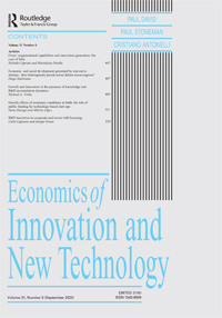 Cover image for Economics of Innovation and New Technology, Volume 31, Issue 6, 2022