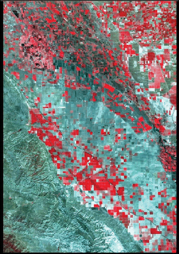 3. Subset mosaic of TM images (50 km by 75 km) for California (Bands 234-BGR).