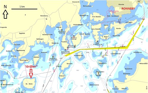 Figure 2. King Johńs Grifun/Gribshund sank close to the island Stora Ekön outside the town of Ronneby in present-day southern Sweden.