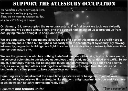 Figure 1: Flyer from the Fight for the Aylesbury campaign website: https://fightfortheaylesbury.wordpress.com/.