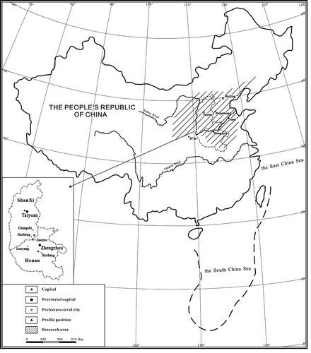 Figure 1. Location map of study area and sections (▲: location of the study sections).