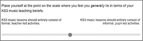 Figure 1. An example statement from the survey. Respondents were asked to place themselves on a continuum between two opposing positions.