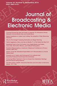 Cover image for Journal of Broadcasting & Electronic Media, Volume 62, Issue 3, 2018