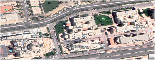 Figure 1. Google map for the BUE building location.