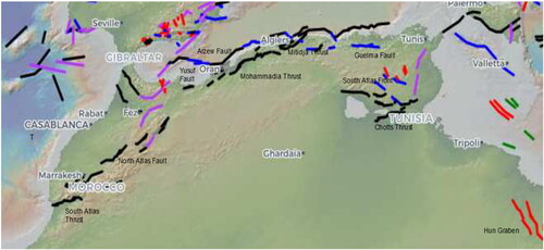 Figure 1. North African fault system (Adapted from GEM Global Active Faults Database).