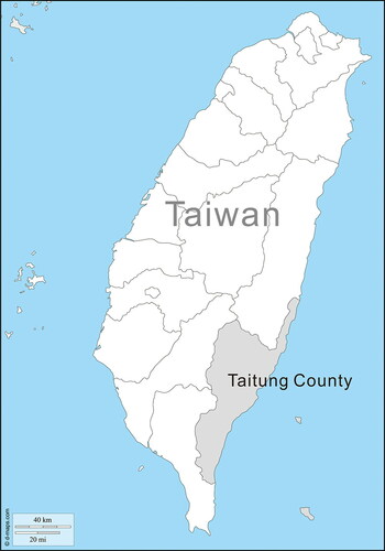 Figure 1. Location of Taitung County within Taiwan.