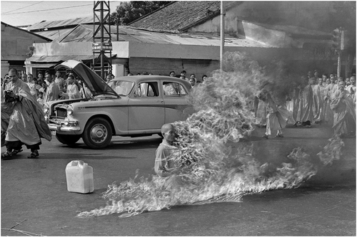 Figure 1. The self-immolation of Duc on June 11th, 1963 in Saigon, South Vietnam photographed by Malcolm Browne.