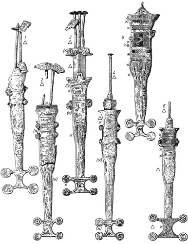Figure 3. Monte Bernorio type daggers from the necropolis (after Schüle Citation1969).