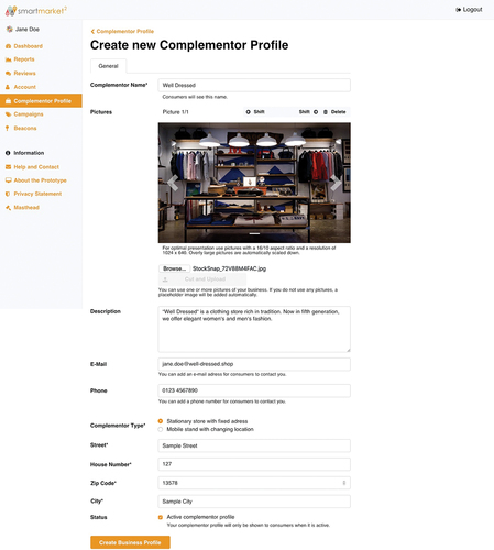 Figure B3. Complementor Profile Specification and Publication.