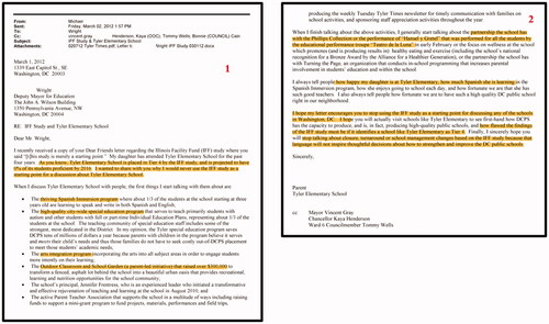 Figure 5. Email exchange between concerned parent and administrators regarding the misleading of the IFF Study.