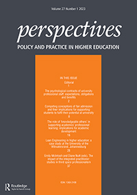 Cover image for Perspectives: Policy and Practice in Higher Education, Volume 27, Issue 1, 2023