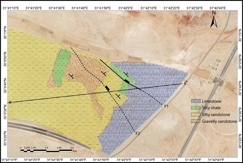 Figure 18. Geological map of the study area overlies Google earth image.