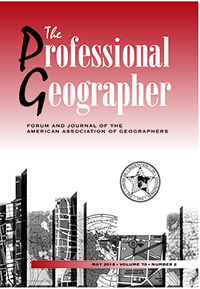 Cover image for The Professional Geographer, Volume 70, Issue 2, 2018