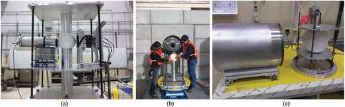 Fig. 19. (a) NDSE Object 1 measurements. (b) NDSE Object 1 being assembled for DPF operations. (c) NDSE Object 2a during construction