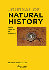 Cover image for Journal of Natural History, Volume 56, Issue 45-48, 2022