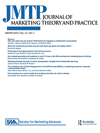 Cover image for Journal of Marketing Theory and Practice, Volume 31, Issue 1, 2023