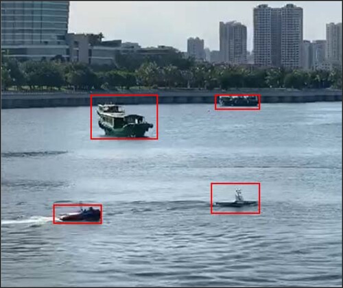 Figure 8. The image of ship target detection from USV.