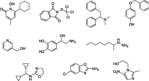 Figure 6 Structures of the 10 non-anticonvulsant drugs used for validation purposes.