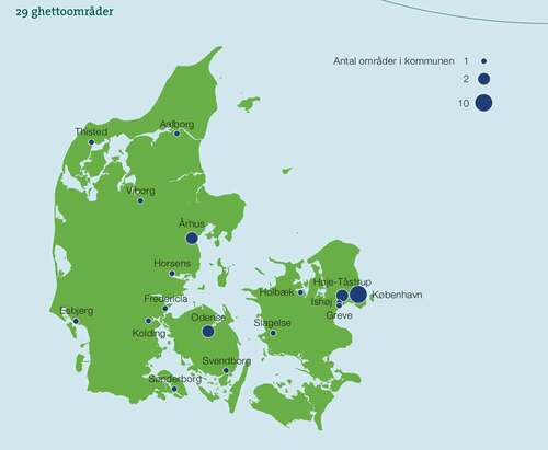 Figure 8 b.Map from the Social Ministry’s ghetto report, 2010, reproduced with permission from the Ministry of Immigration and Integration Affairs and the Ministry of Social Affairs. Accessed 17 December, 2020