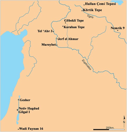 Figure 1 Map of the Pre-Pottery Neolithic A sites mentioned in the text.