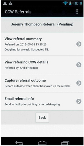 Figure 3. Example of the format for a referral sent by an LHW to the health facility