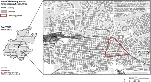 Figure 2. Map of Maboneng. Map by author.