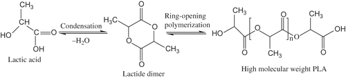 Figure 2 Polymerization reaction of lactic acid.
