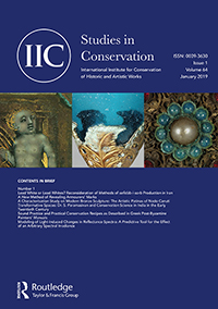 Cover image for Studies in Conservation, Volume 64, Issue 1, 2019