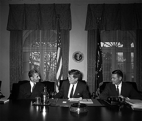 Figure 1. President John F. Kennedy meets with Mohammad Reza Pahlavi at the White House, 1962.Source: Robert Knudsen. White House Photographs. John F. Kennedy Presidential Library and Museum, Boston.