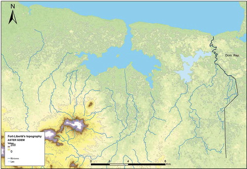 Figure 2. The location of Fort-Liberté and its topography