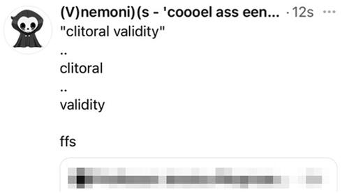 Figure 6. Tweet referring to clitoral validity.