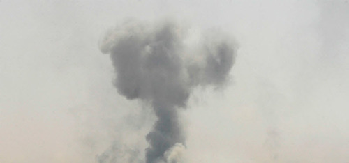 Figure 1. Still from The Bombing of Rafah, 2015 (Cloud Studies, 2020). Photo © Forensic ArchitectureFootnote1