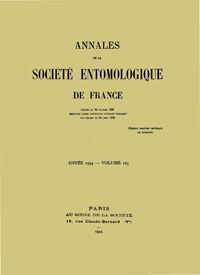 Cover image for Annales de la Société entomologique de France (N.S.), Volume 123, Issue 1, 1954