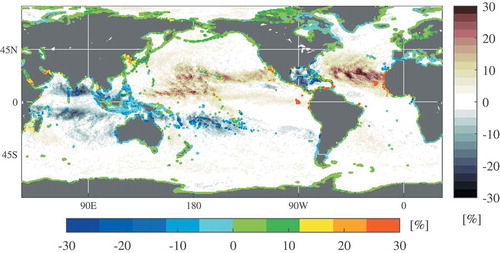 Figure 10. Same as Figure 9 (+4K warming experiment) but for +2K warming experiment.