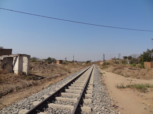 Figure 3. Railway link near Moatize mine, Tete province, in the Beira Corridor (photo by J. Kirshner).