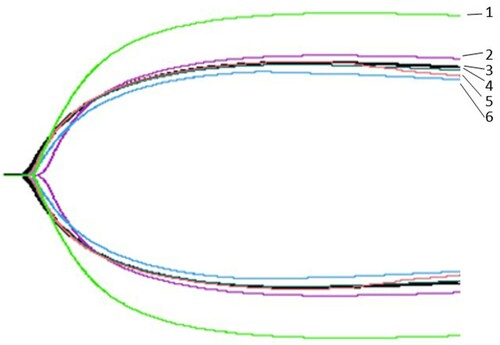 Figure 4. Thromboelastography. 1: Healthy individual; 2-6: Proband and her family members.