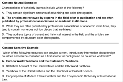 Figure 2 Sample pretest/posttest questions.