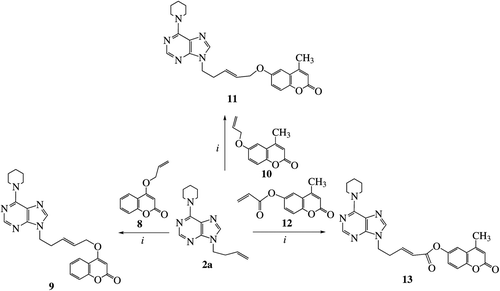 Scheme 2.  Reagents and conditions: (i) CH2Cl2, 3 (14 mol% in two portions, the second after 2 h), MW, 100°C, 3 h.